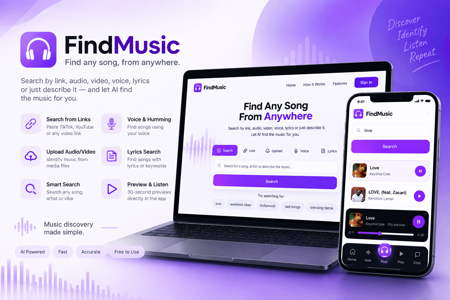 FindMusic — AI-Powered Music Discovery Platform product screenshot